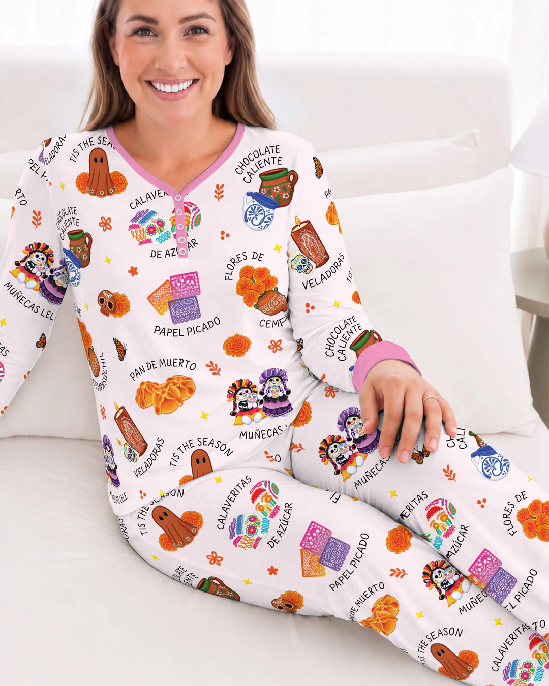 Tis the Dia De Muertos Bamboo Women Pajama Set