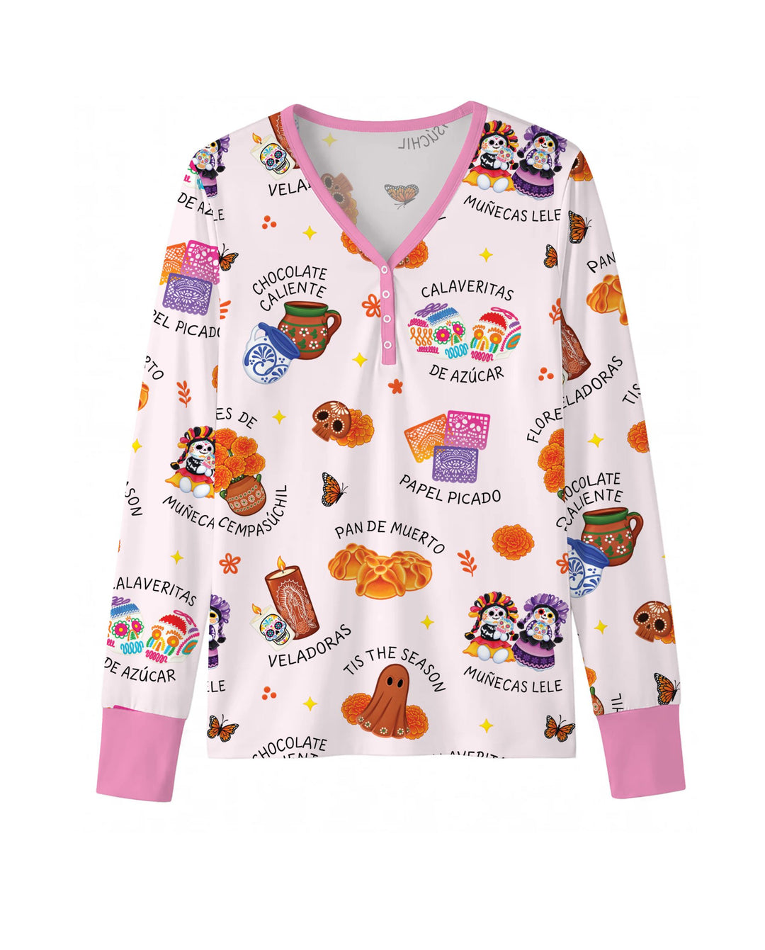 Tis the Dia De Muertos Bamboo Women Pajama Set