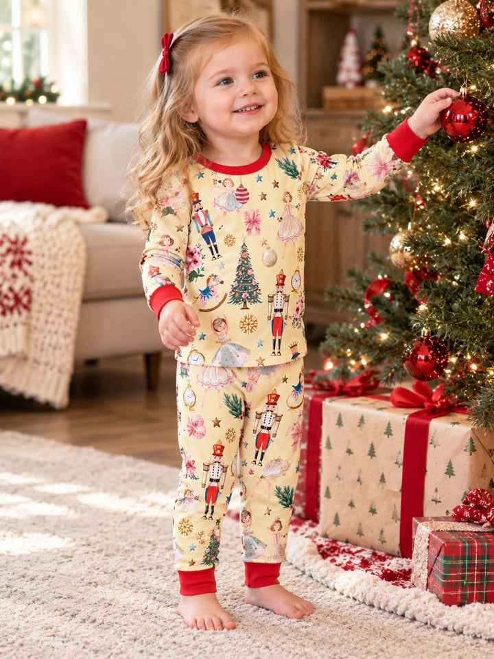 Nutcracker Ballet Christmas Bamboo Two Piece Long Sleeve Pajama Set