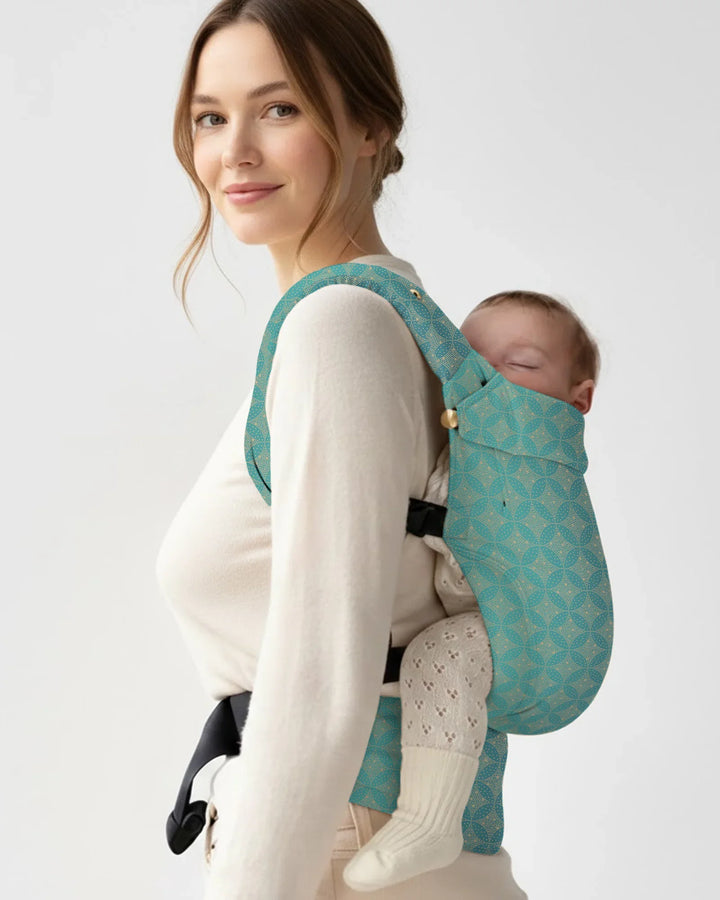 Teal & Gold Geometric Harmony Baby Carrier
