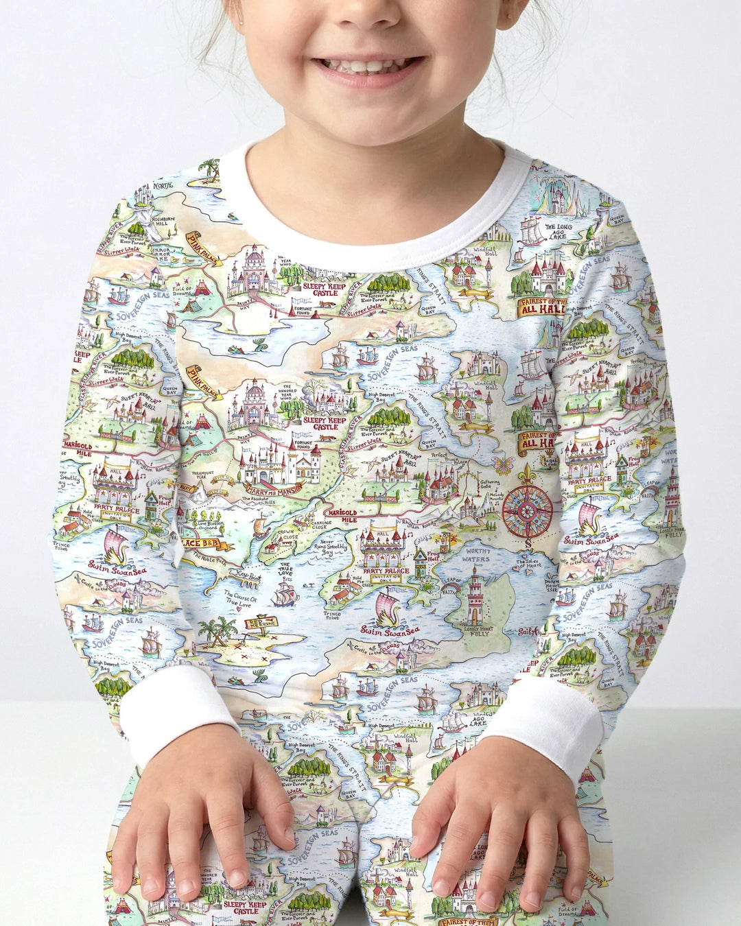 Zweiteiliges Langarm-Pyjama-Set mit Sommerfrüchten