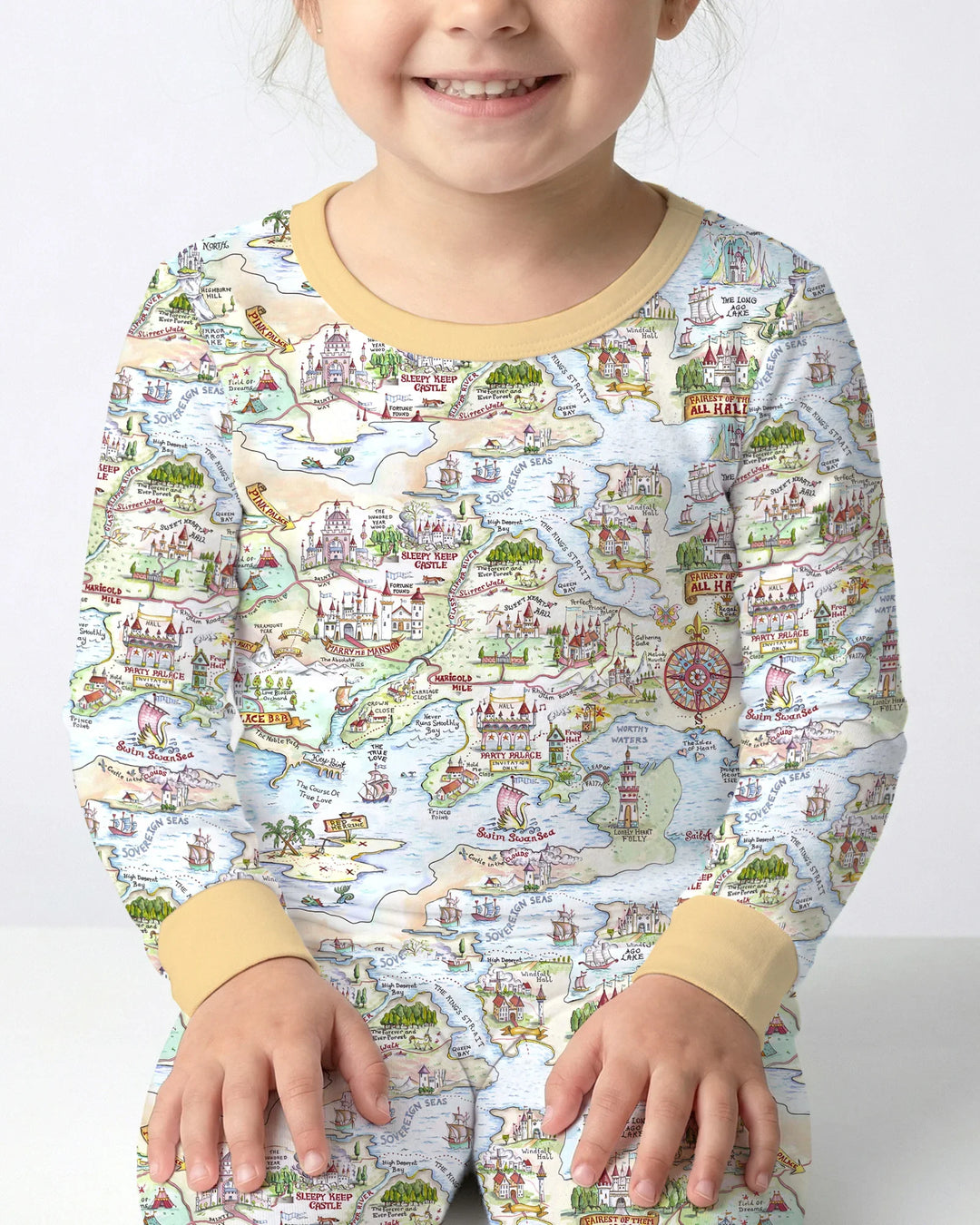 Zweiteiliges Langarm-Pyjama-Set mit Sommerfrüchten