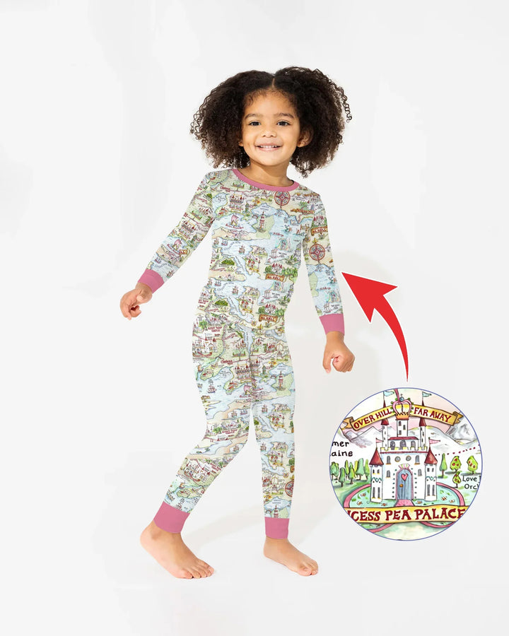 Zweiteiliges Langarm-Pyjama-Set mit Sommerfrüchten