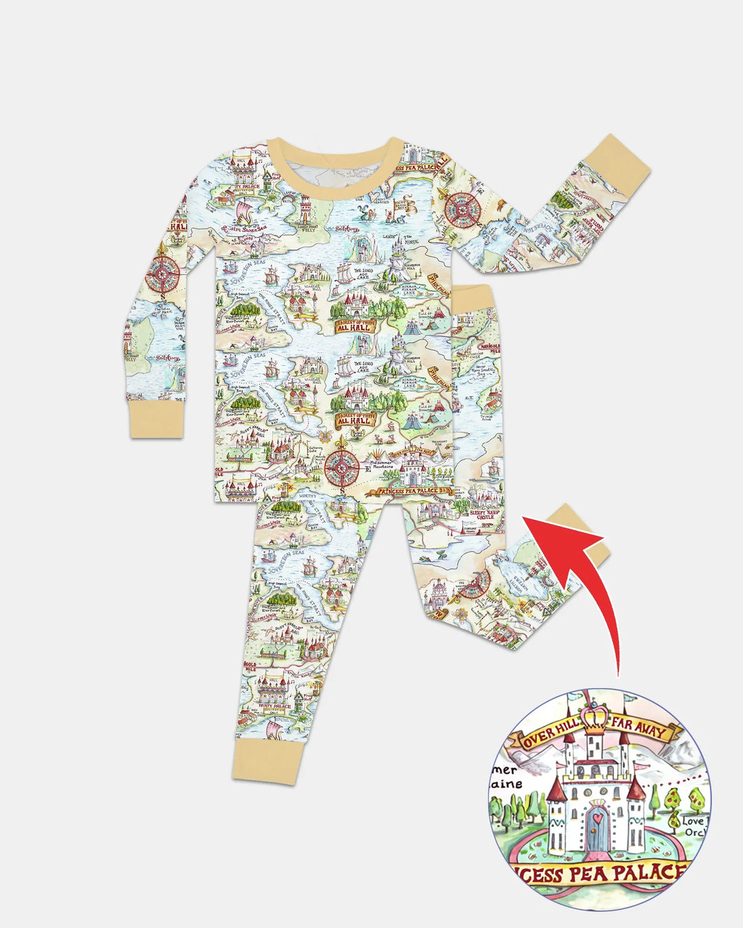 Zweiteiliges Langarm-Pyjama-Set mit Sommerfrüchten