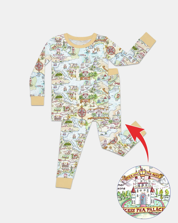 Zweiteiliges Langarm-Pyjama-Set mit Sommerfrüchten
