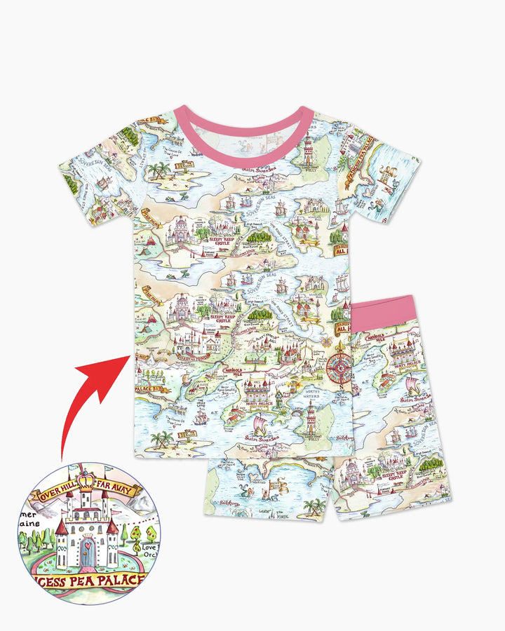Template Zweiteiliges Pyjama-Set mit kurzen Ärmeln und Shorts