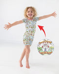 Template Zweiteiliges Pyjama-Set mit kurzen Ärmeln und Shorts