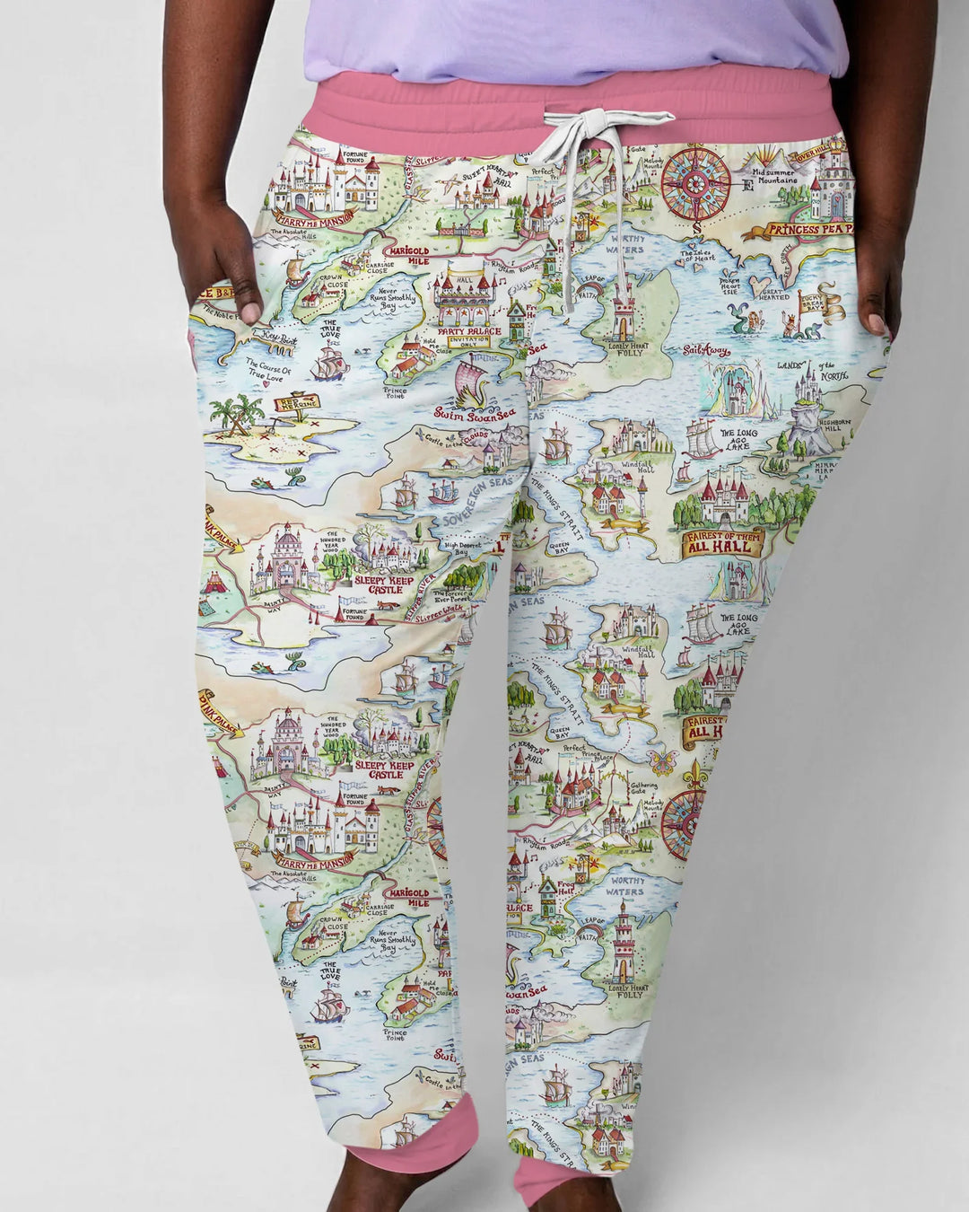 Once Upon A Map Mommy & Baby Matching Bambus Schlafanzug-Set für Damen