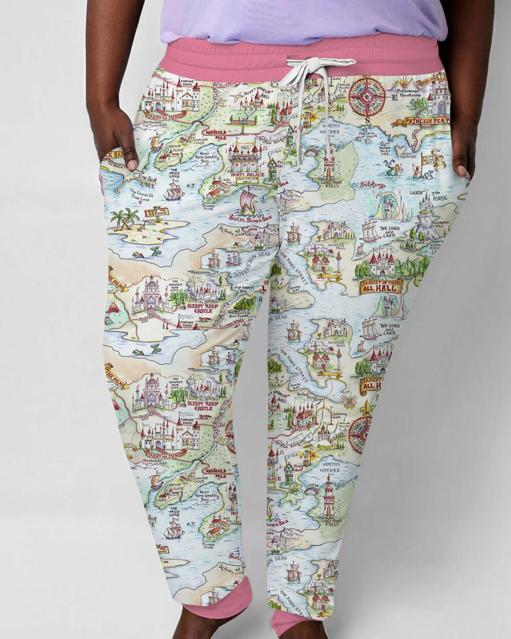 Once Upon A Map Mommy & Baby Matching Bambus Schlafanzug-Set für Damen