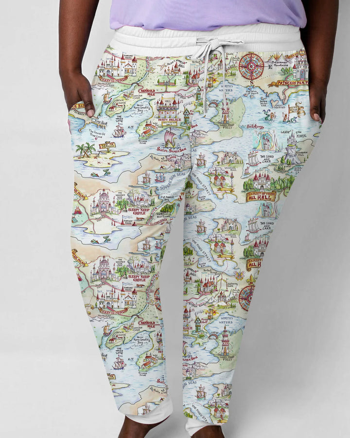 Once Upon A Map Mommy & Baby Matching Bambus Schlafanzug-Set für Damen