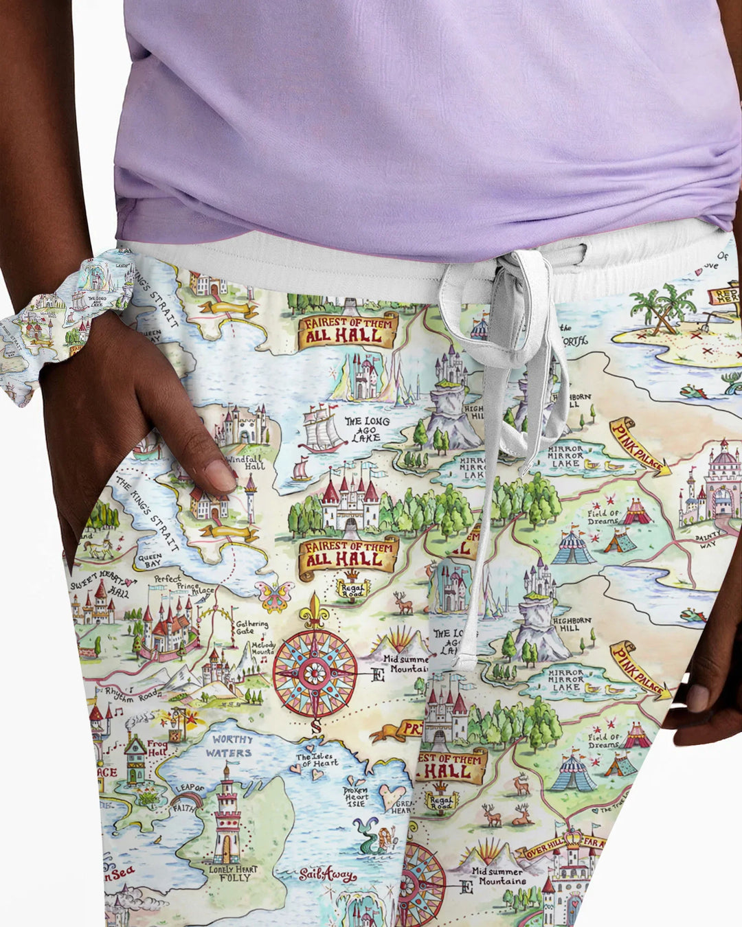 Once Upon A Map Mommy & Baby Matching Bambus Schlafanzug-Set für Damen
