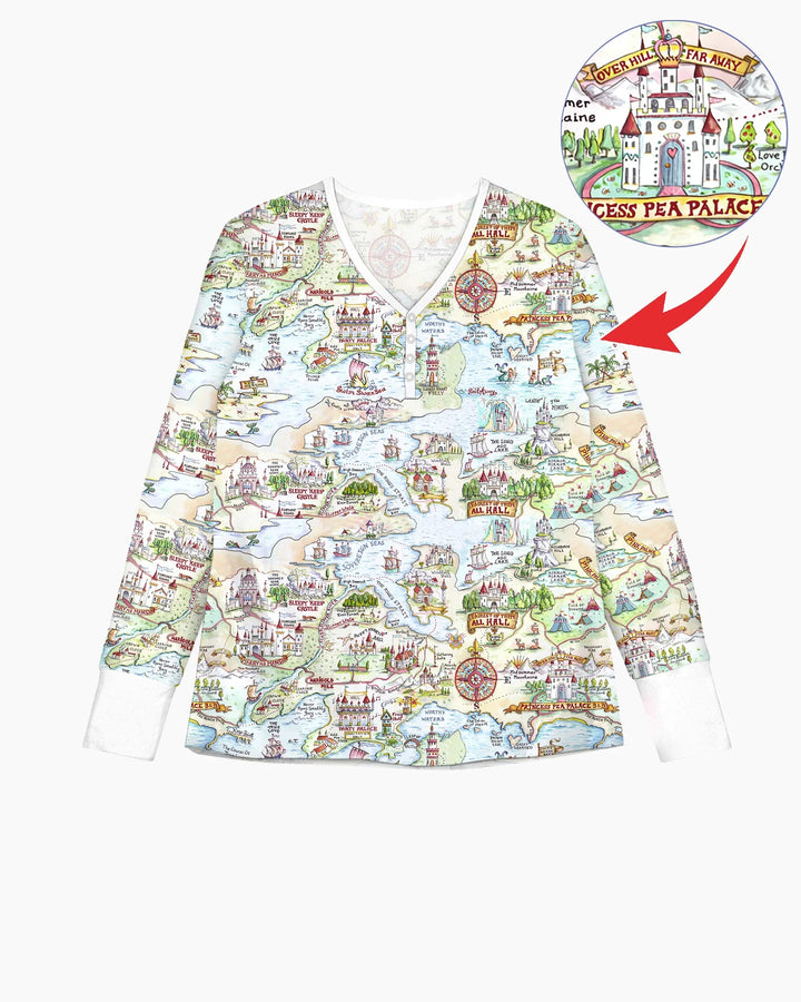 Once Upon A Map Mommy & Baby Matching Bambus Schlafanzug-Set für Damen