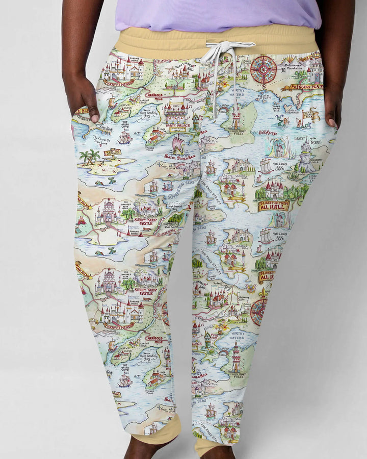 Once Upon A Map Mommy & Baby Matching Bambus Schlafanzug-Set für Damen