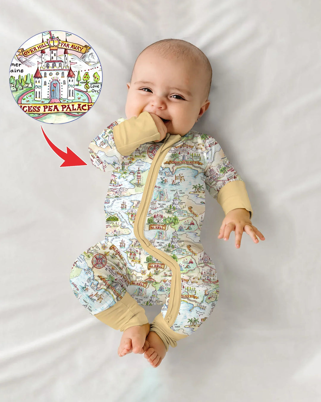 Once Upon A Map Mommy & Baby Matching Bamboo Convertible Zippy