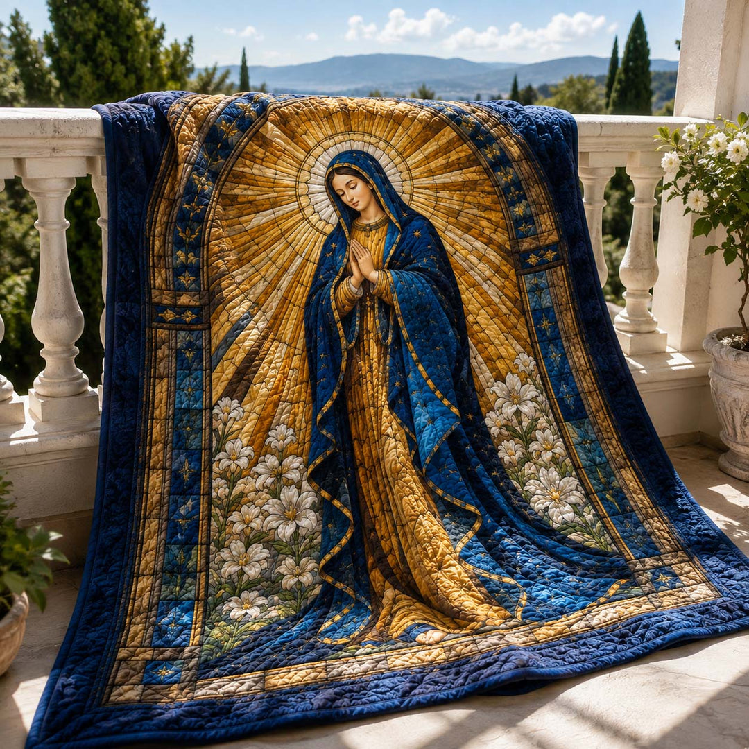 Our Lady of the Golden Sanctuary Bamboo Quilt Blanket