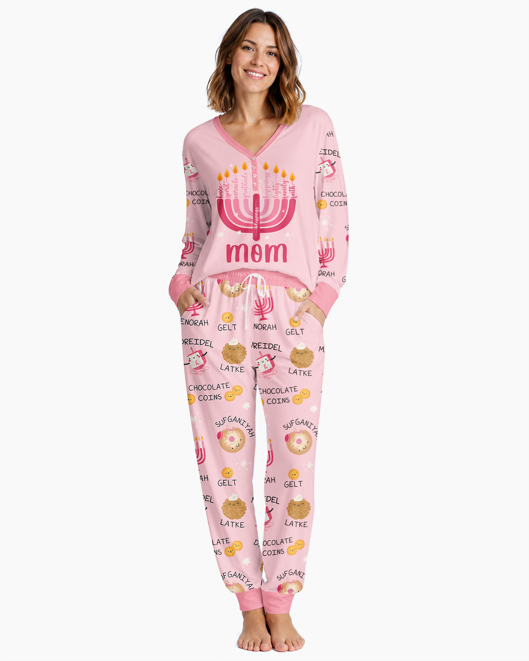 Hanukkah Family Matching  Bamboo Women Pajama Set
