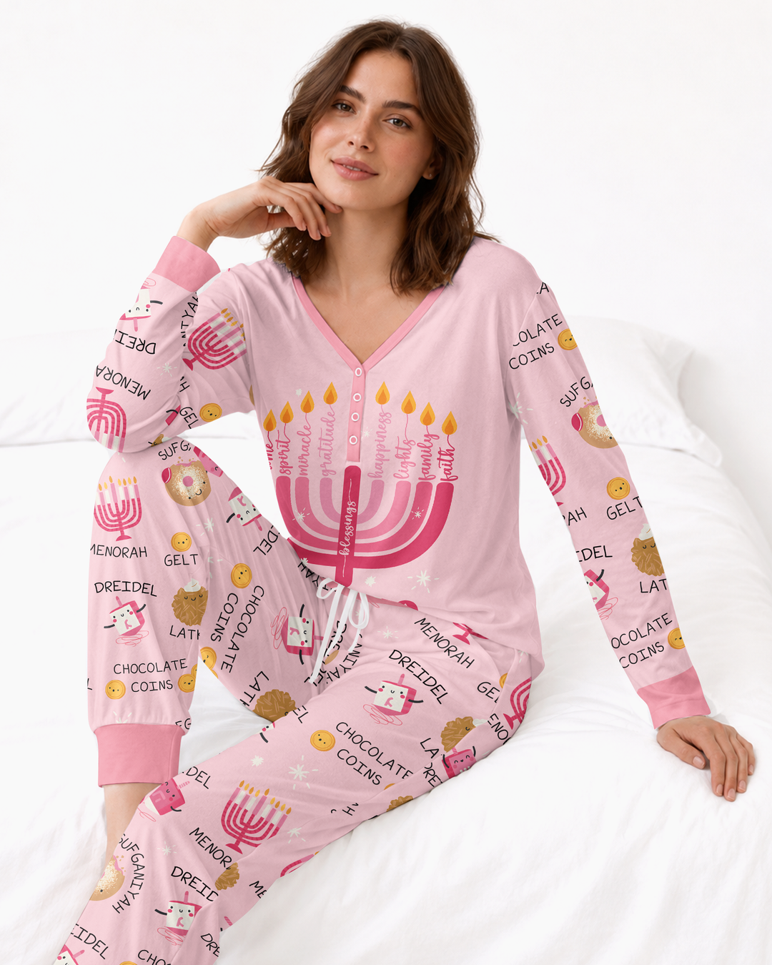 Hanukkah Family Matching  Bamboo Women Pajama Set