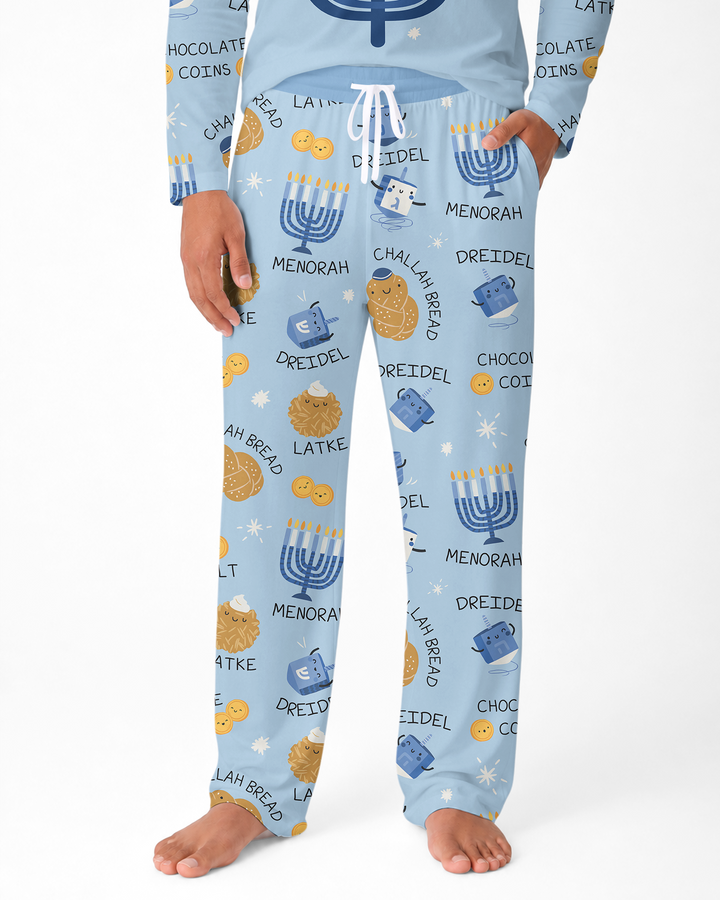Hanukkah Family Matching  Bamboo Men's Pajama Set