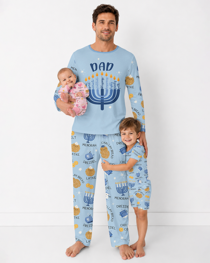 Hanukkah Family Matching  Bamboo Men's Pajama Set