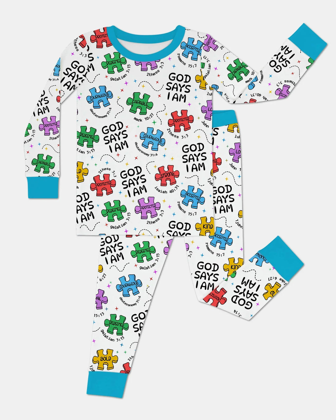Zweiteiliges Langarm-Pyjama-Set mit Sommerfrüchten