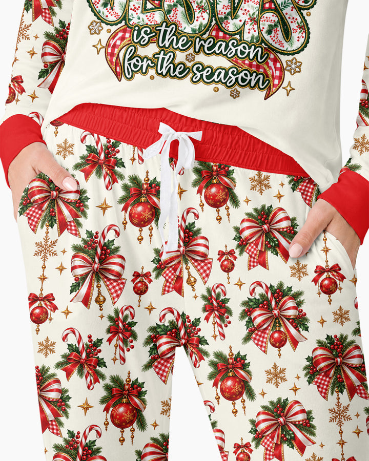 Coquette Floral Jesus Is The Reason Mommy And Me Matching Bamboo Women Pajama Set