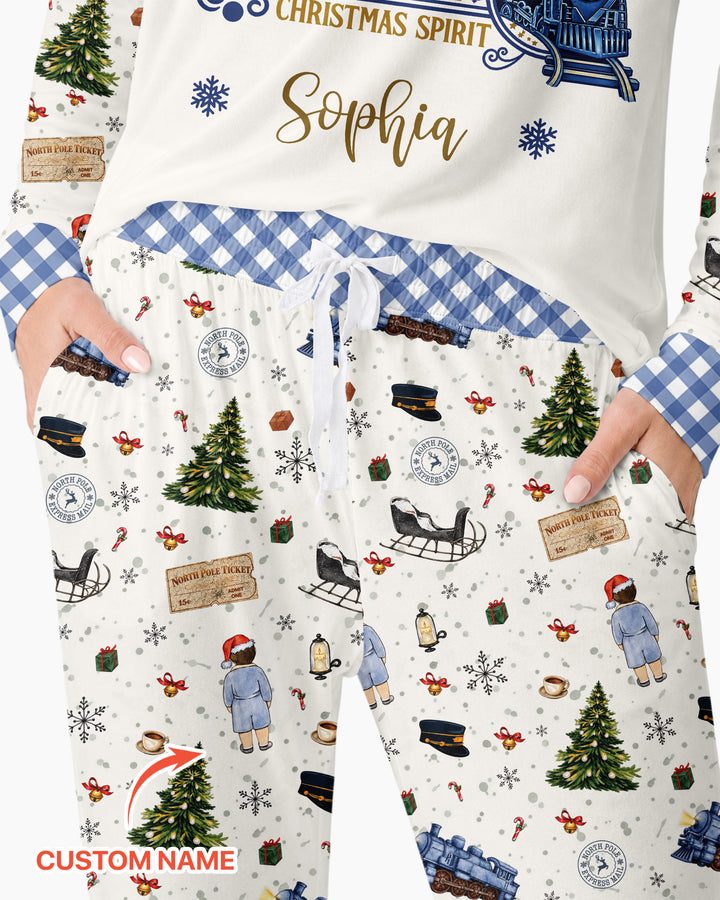 Custom Name North Pole Adventure Bamboo Women Pajama Set