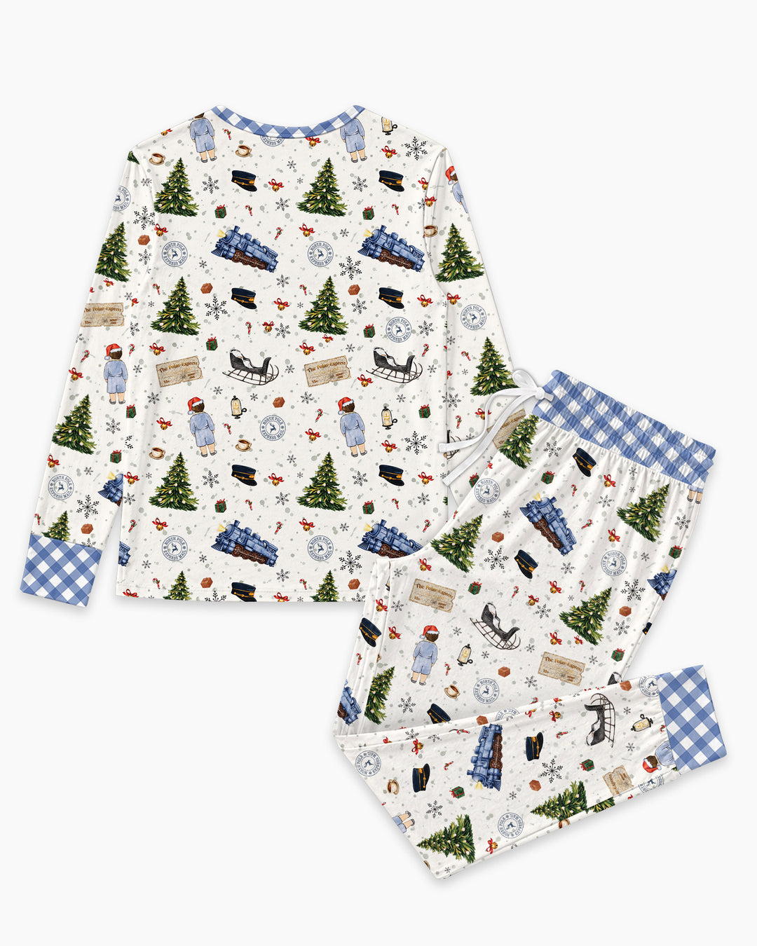 Custom Name North Pole Adventure Bamboo Women Pajama Set
