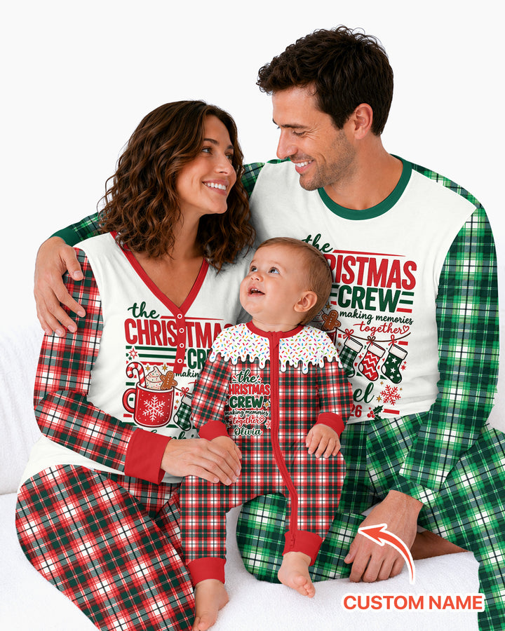 The Christmas Crew Custom Name Bamboo Women Pajama Set