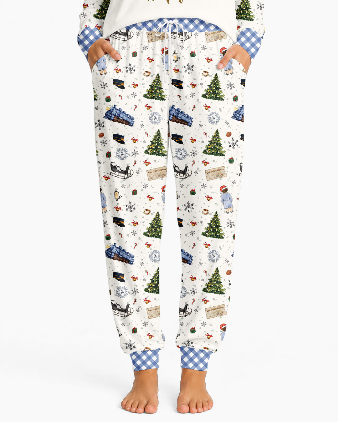 Custom Name North Pole Adventure Bamboo Women Pajama Set