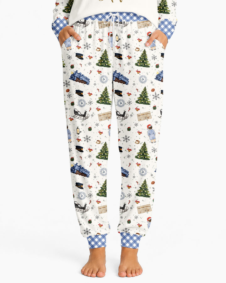 Custom Name North Pole Adventure Bamboo Women Pajama Set