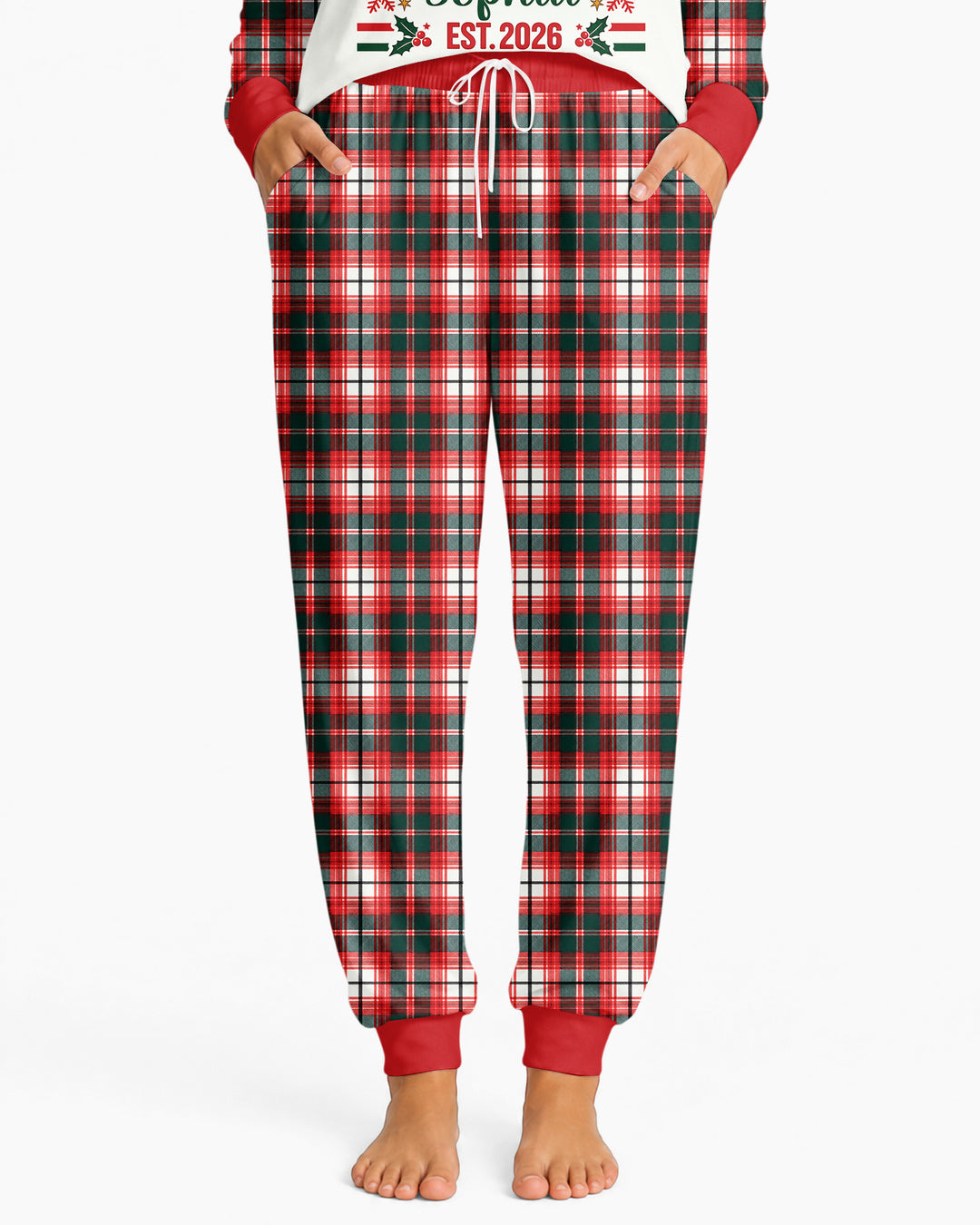 The Christmas Crew Custom Name Bamboo Women Pajama Set