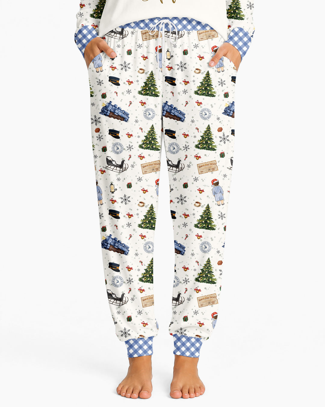 Custom Name North Pole Adventure Bamboo Women Pajama Set
