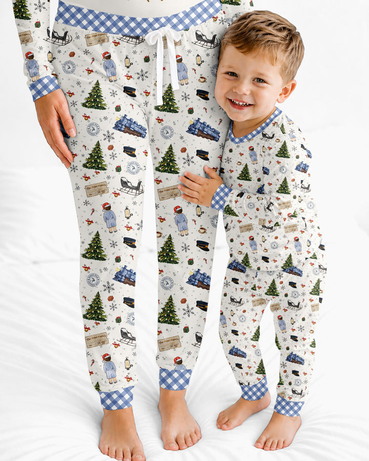Custom Name North Pole Adventure Bamboo Women Pajama Set