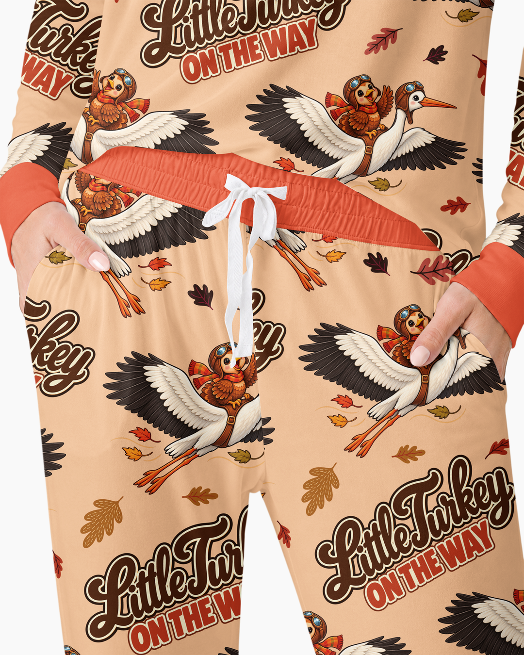Little Turkey On The Way Family Matching Bamboo Women Pajama Set