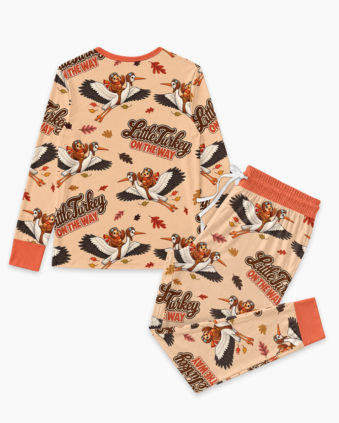 Little Turkey On The Way Family Matching Bamboo Women Pajama Set