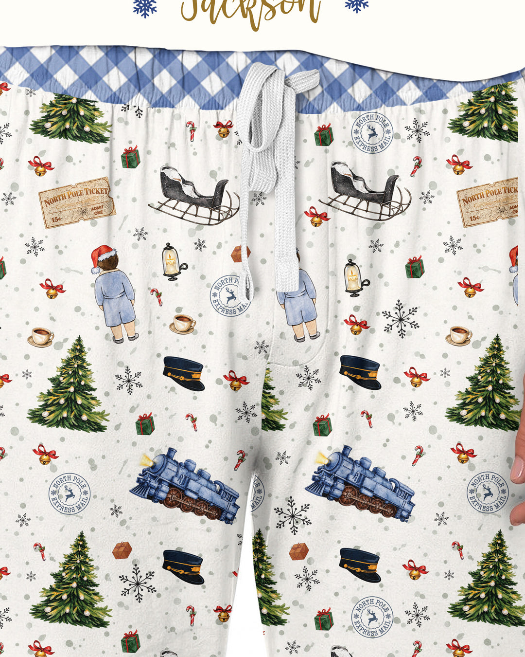 Custom Name North Pole Adventure Bamboo Men's Pajama Set