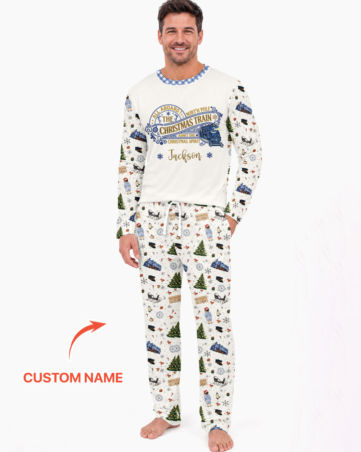 Custom Name North Pole Adventure Bamboo Men's Pajama Set
