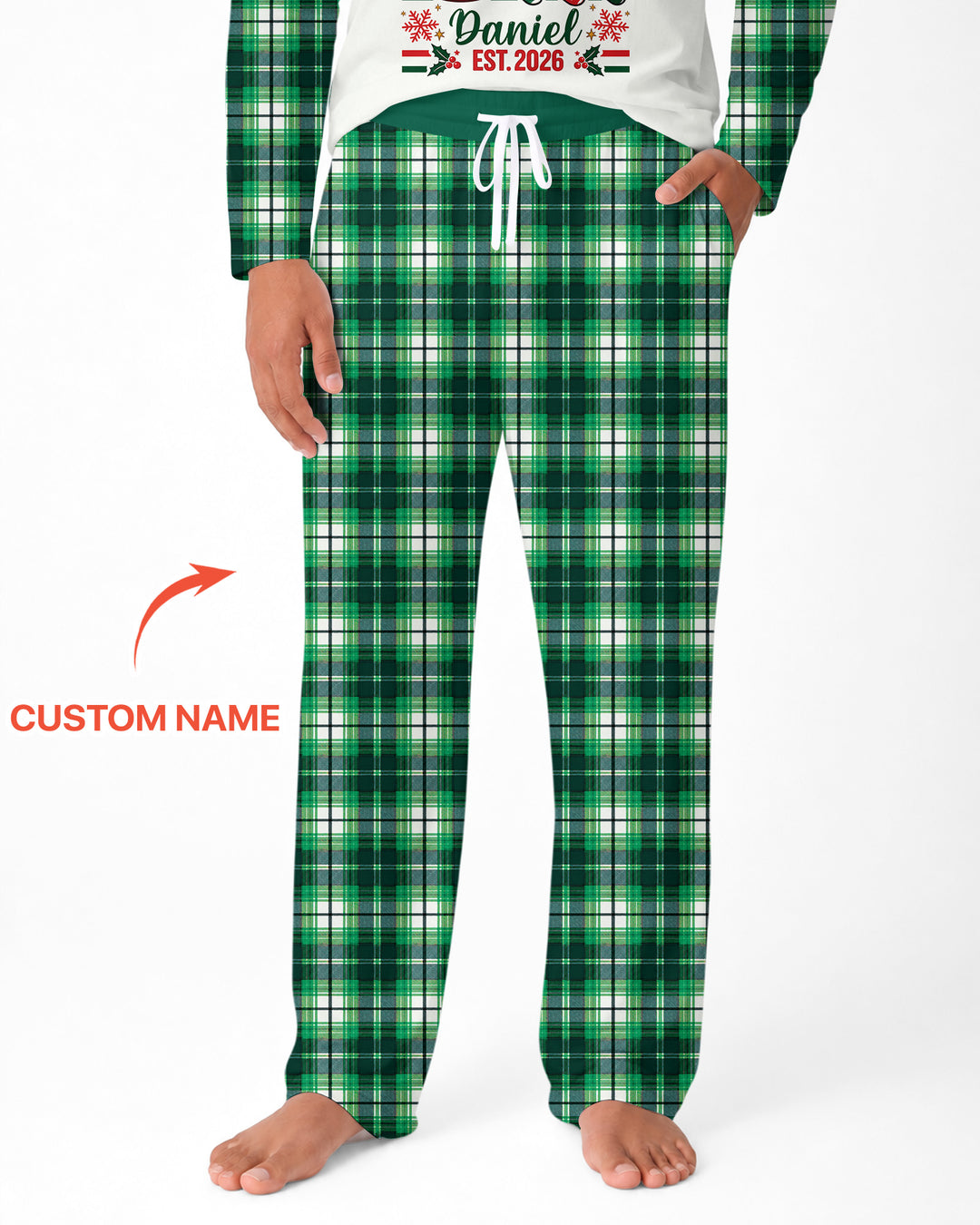 The Christmas Crew Custom Name Bamboo Men's Pajama Set