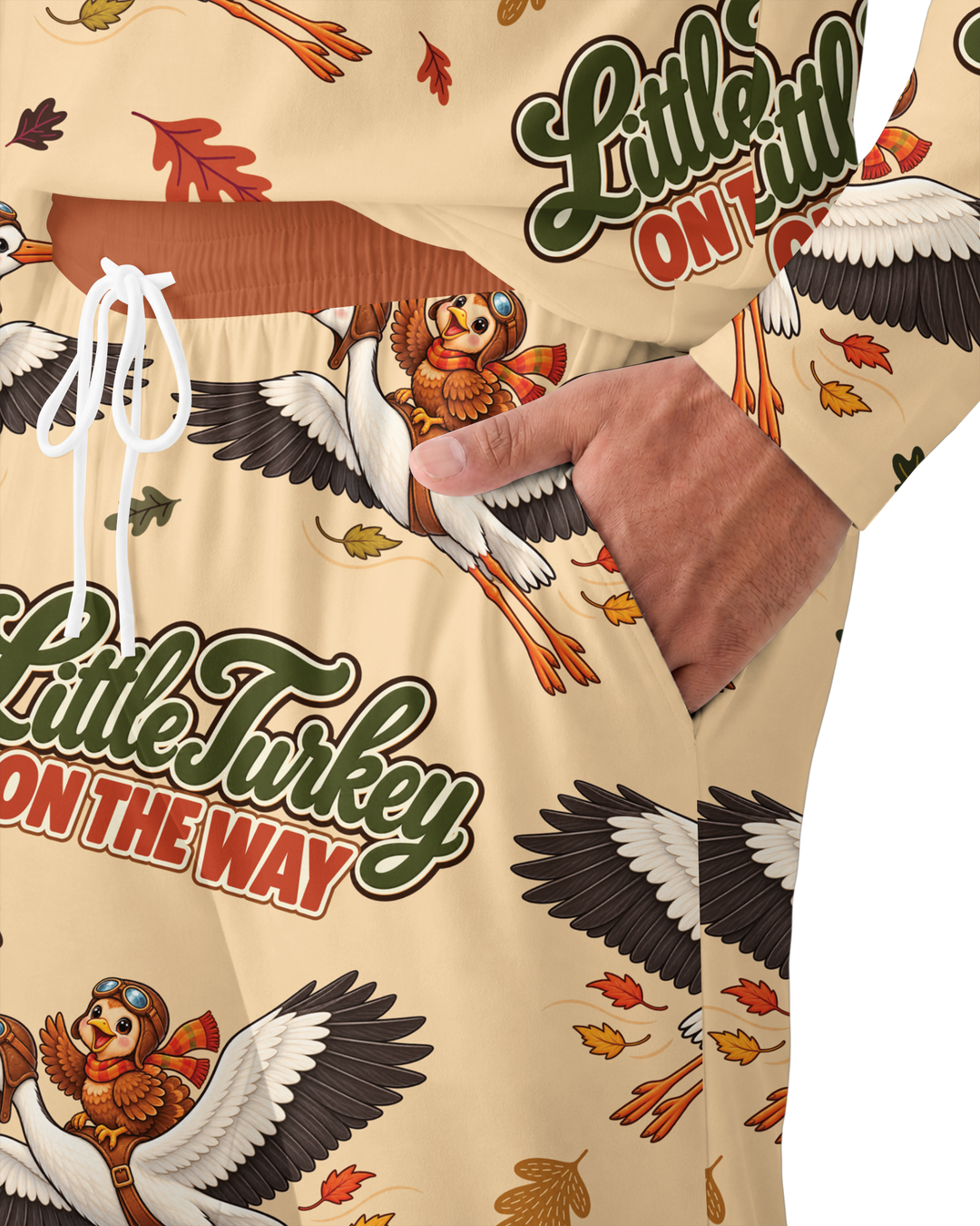 Little Turkey On The Way Family Matching Bamboo Men's Pajama Set