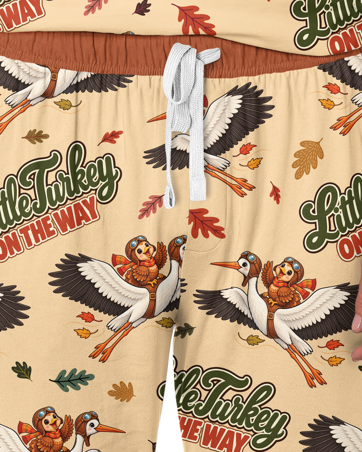 Little Turkey On The Way Family Matching Bamboo Men's Pajama Set