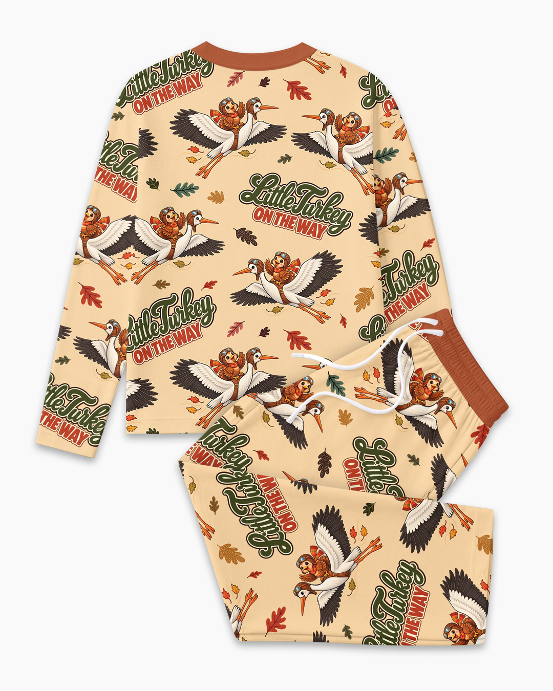 Little Turkey On The Way Family Matching Bamboo Men's Pajama Set