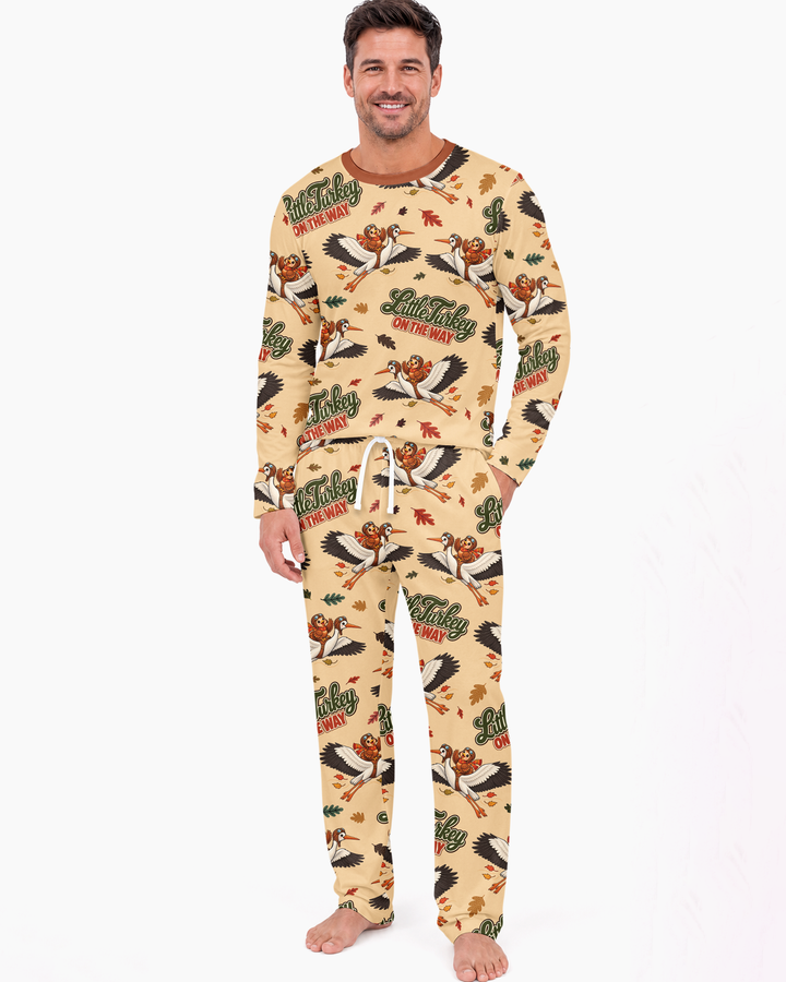 Little Turkey On The Way Family Matching Bamboo Men's Pajama Set