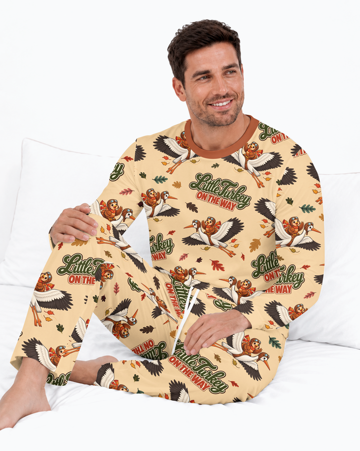 Little Turkey On The Way Family Matching Bamboo Men's Pajama Set