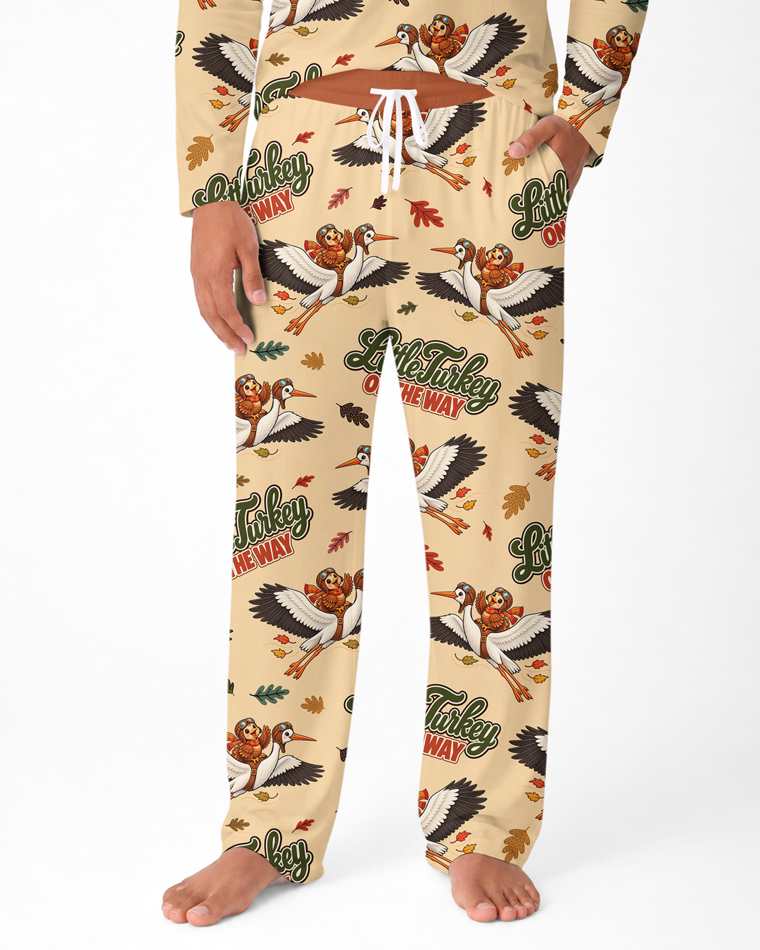 Little Turkey On The Way Family Matching Bamboo Men's Pajama Set