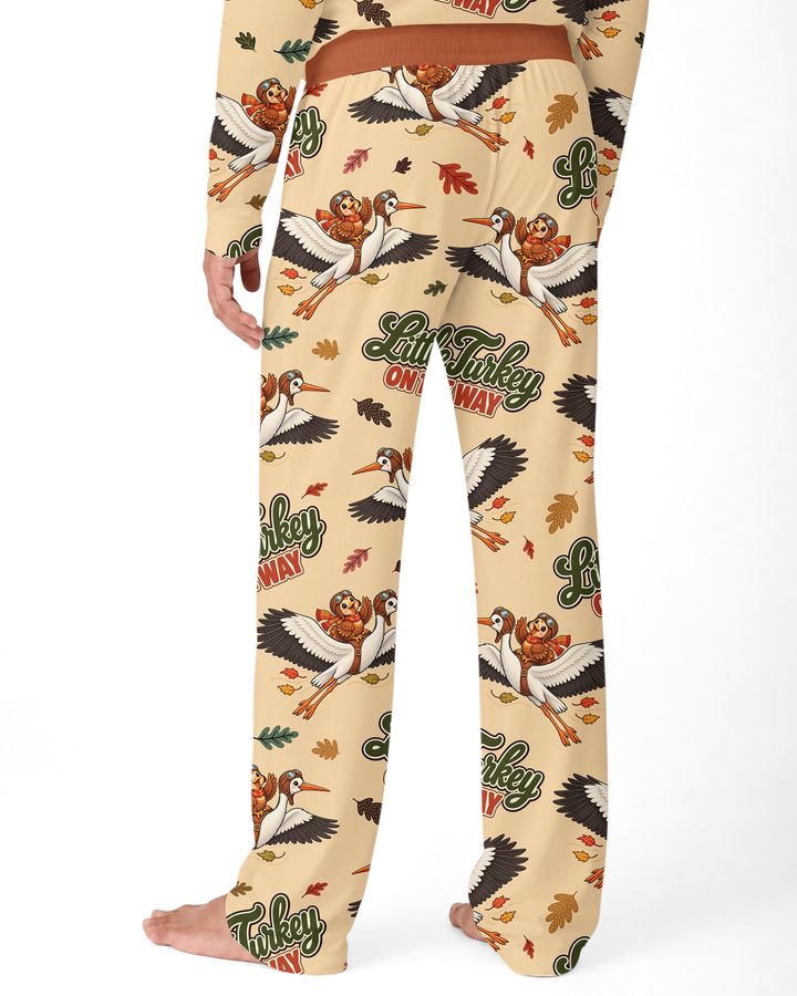 Little Turkey On The Way Family Matching Bamboo Men's Pajama Set