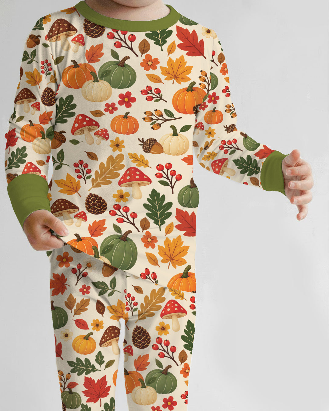 Cozy Forest Fall Bamboo Two Piece Long Sleeve Pajama Set