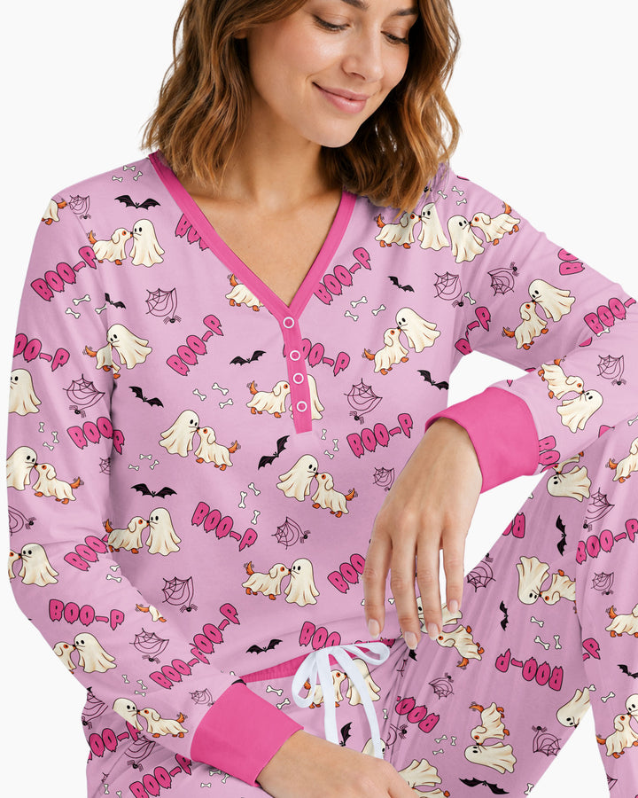 Boo-P Ghost Dog Bamboo Women Pajama Set