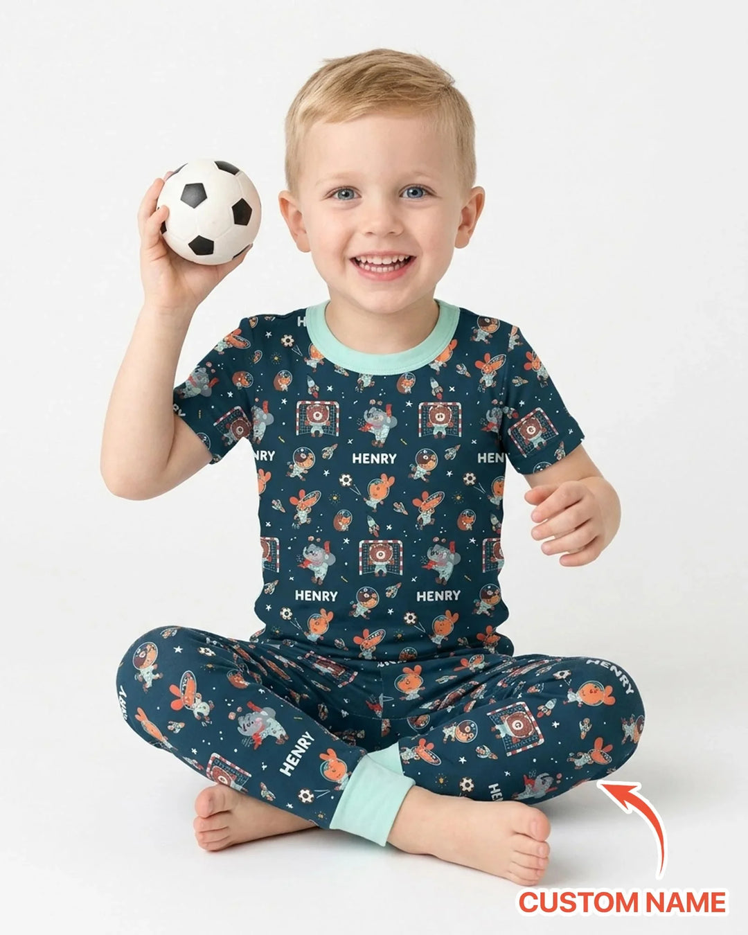 Zweiteiliges, kurzärmliges Pyjama-Set mit Marienkäfern