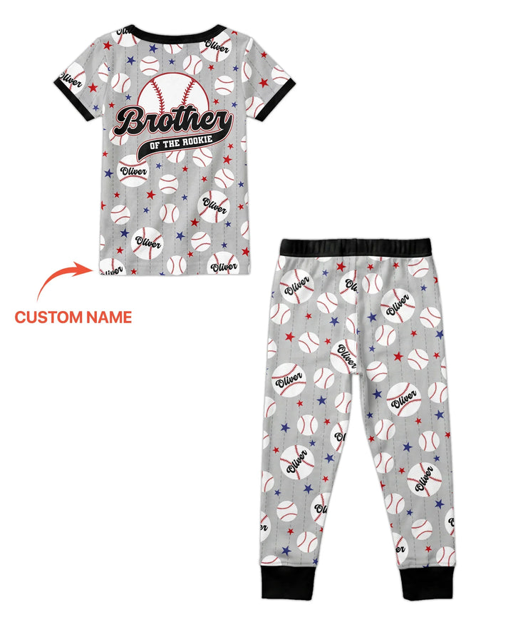 Custom Name Rookie of The Year Matching Bamboo Two Piece Short Sleeve Pajama Set