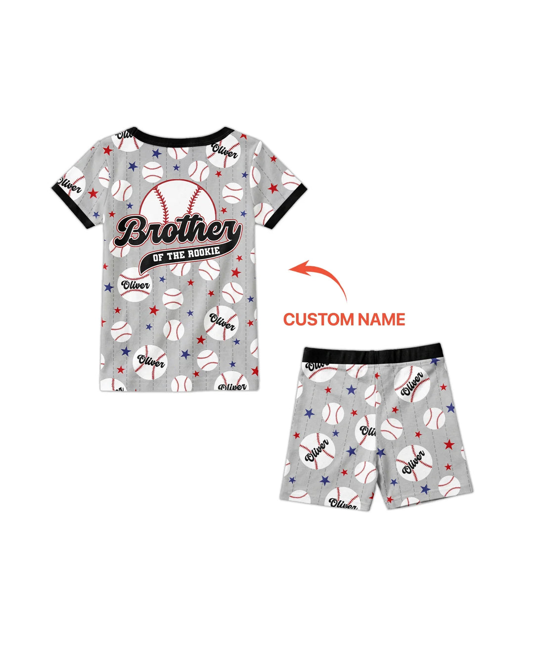 Zweiteiliges Pyjama-Set mit kurzen Ärmeln und Shorts im Sommer-Design